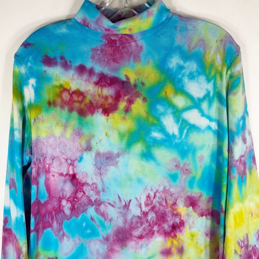 Falling in Love Kim Rogers Large Top Handmade Tie Dye Blue Purple Yellow 550 - Picture 8 of 11